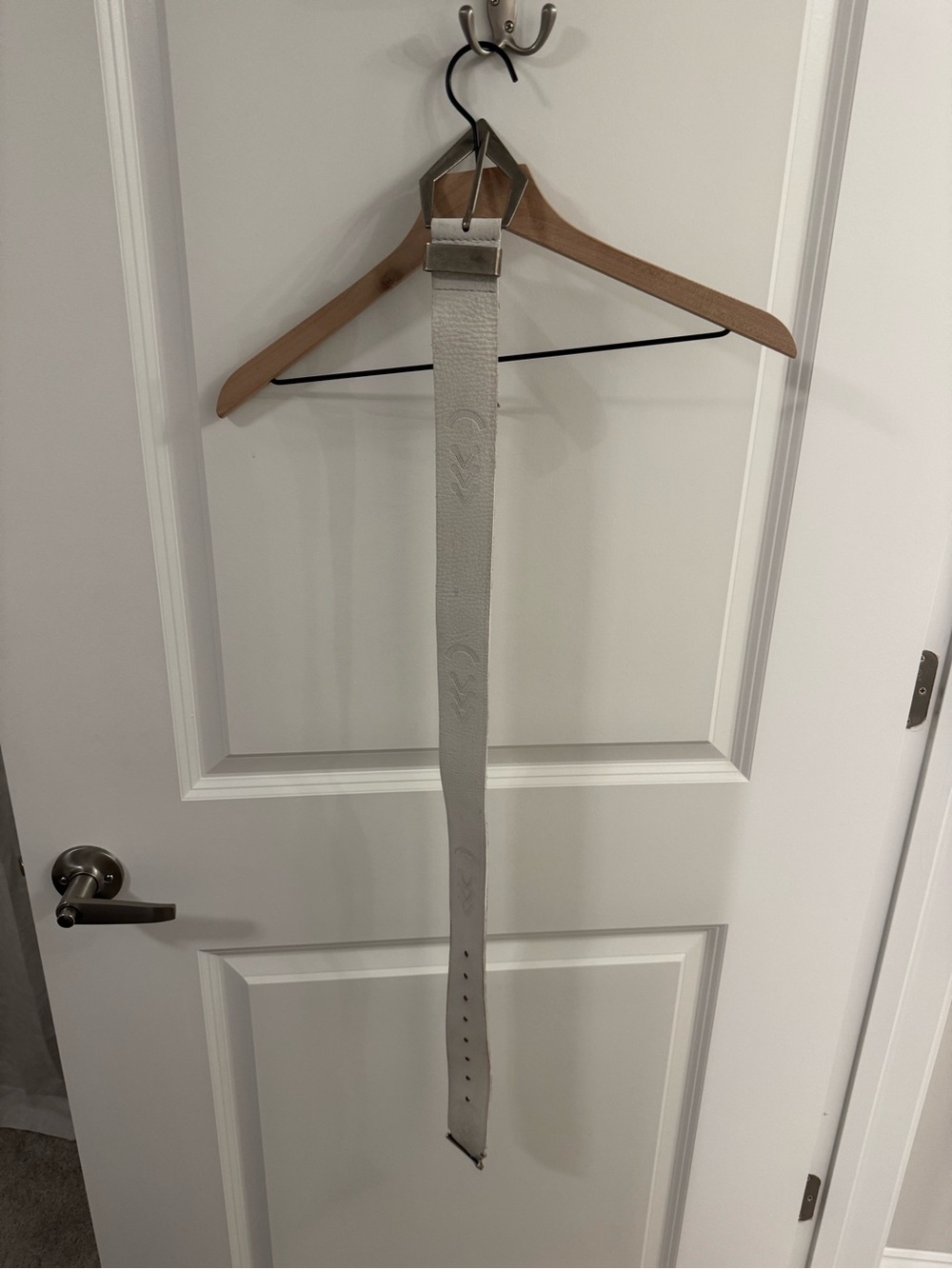 Free People White Leather Decorative Belt